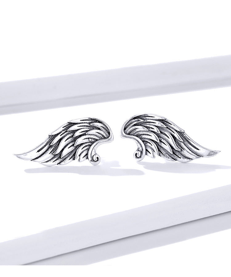 S925 Sterling Silver Wings Creative Women's Earrings-Jewearrings