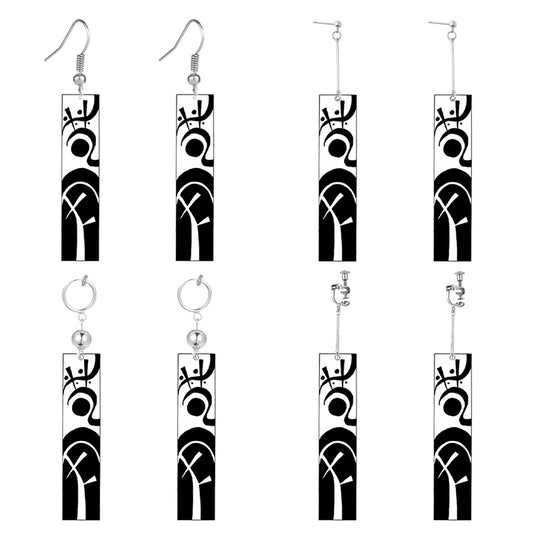 Anime Tokyo Revengers Earrings Jewelry Vintage Tattoo Runes Rectangle Acrylic Pendant Dangle Earrings-Jewearrings