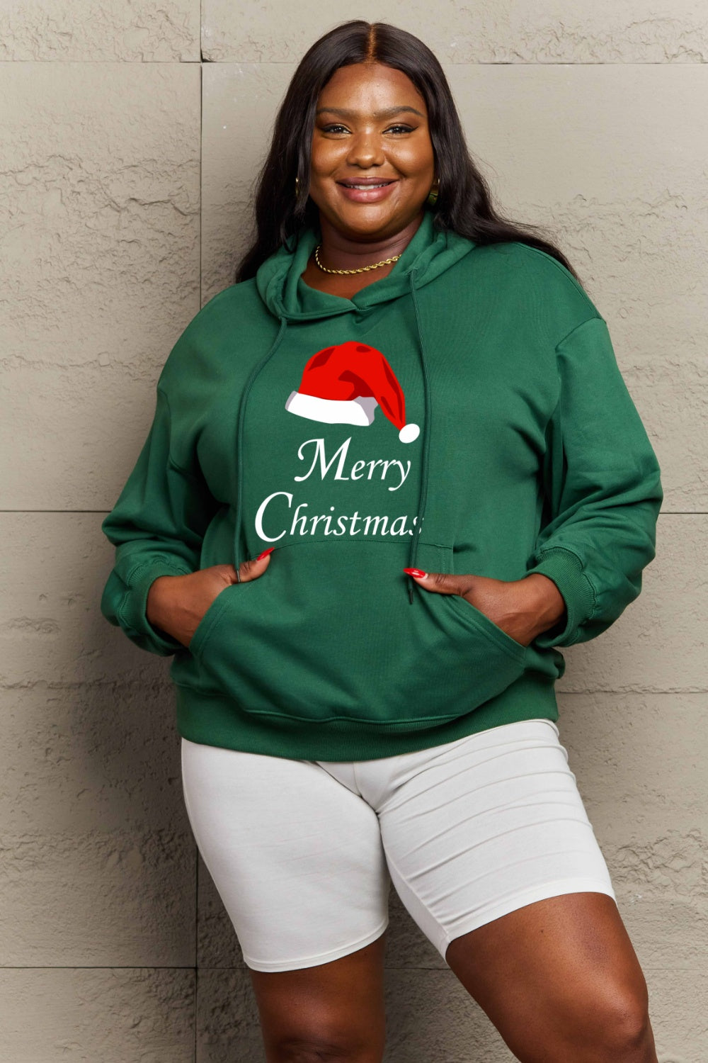 Simply Love Full Size MERRY CHRISTMAS Graphic Hoodie-Jewearrings