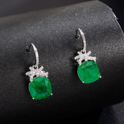 European And American Simulation Emerald Earrings Retro Earrings-Jewearrings