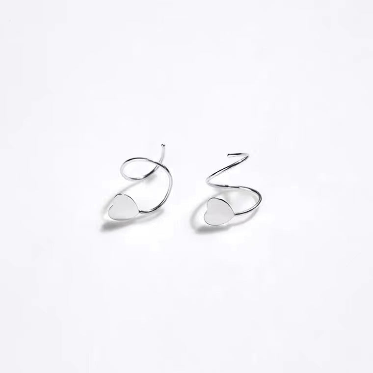 Double-layer Love Earrings Sterling Silver Temperament Advanced Atmosphere-Jewearrings