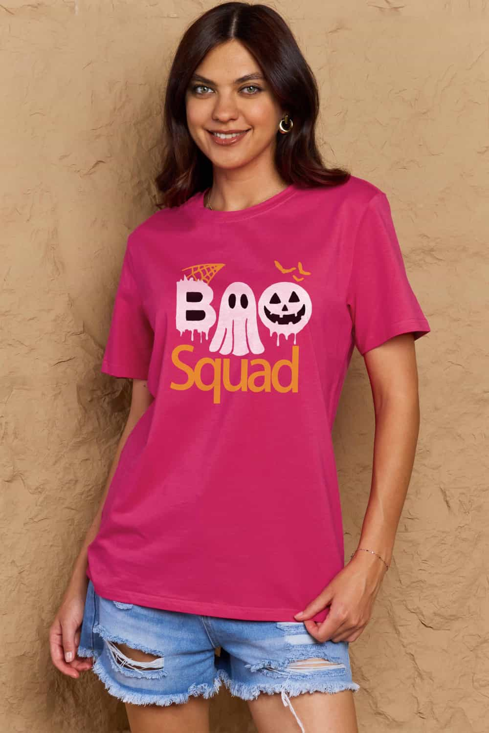 Simply Love Full Size BOO SQUAD Graphic Cotton T-Shirt-Jewearrings