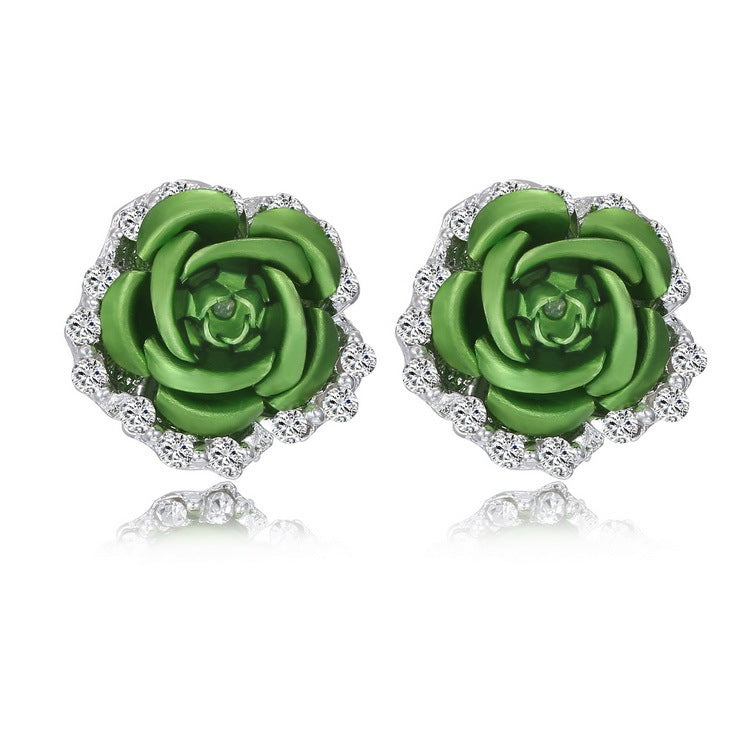 Earrings Source Wholesale Rose Flower Ear Clip Earrings-Jewearrings