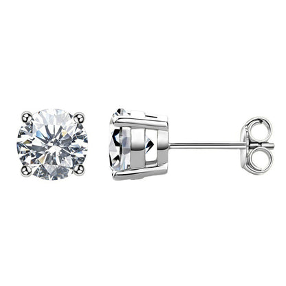 Stud Earrings 925 Sterling Silver 18 Gold Moissanite Stud Earrings-Jewearrings