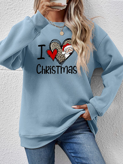 CHRISTMAS Graphic Round Neck Sweatshirt-Jewearrings