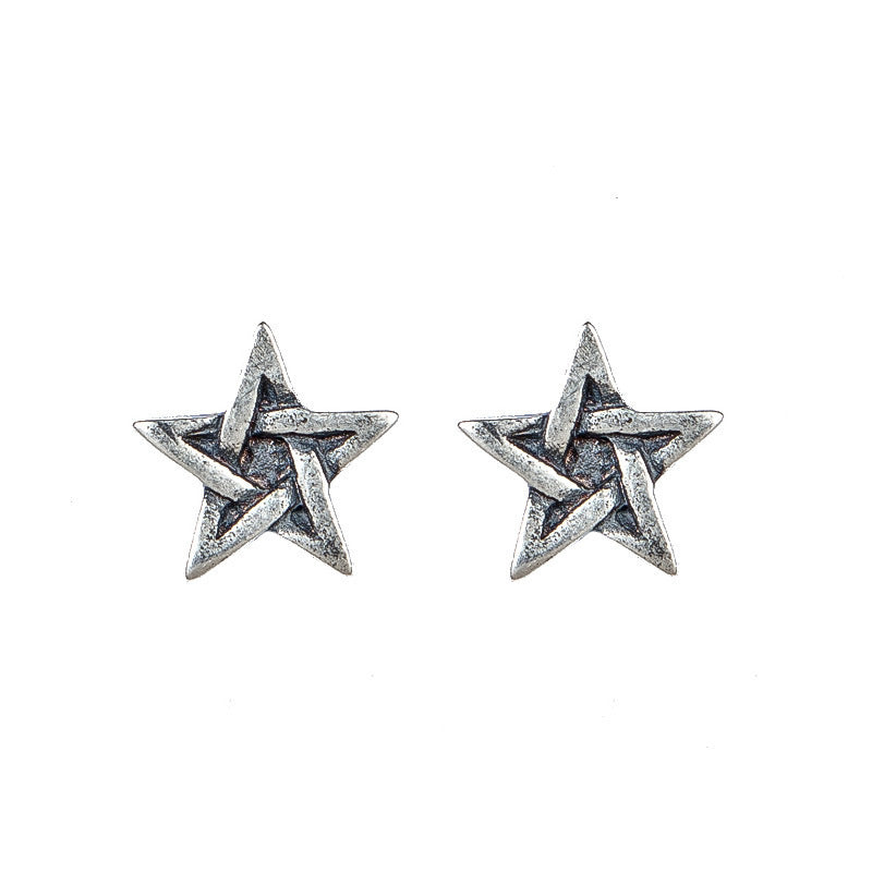 S925 Sterling Silver Five-point Star Earrings-Jewearrings