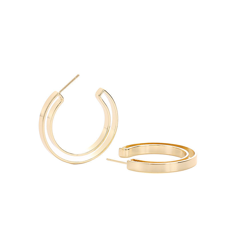 Women's Irregular European And American Hoop Earrings-Jewearrings