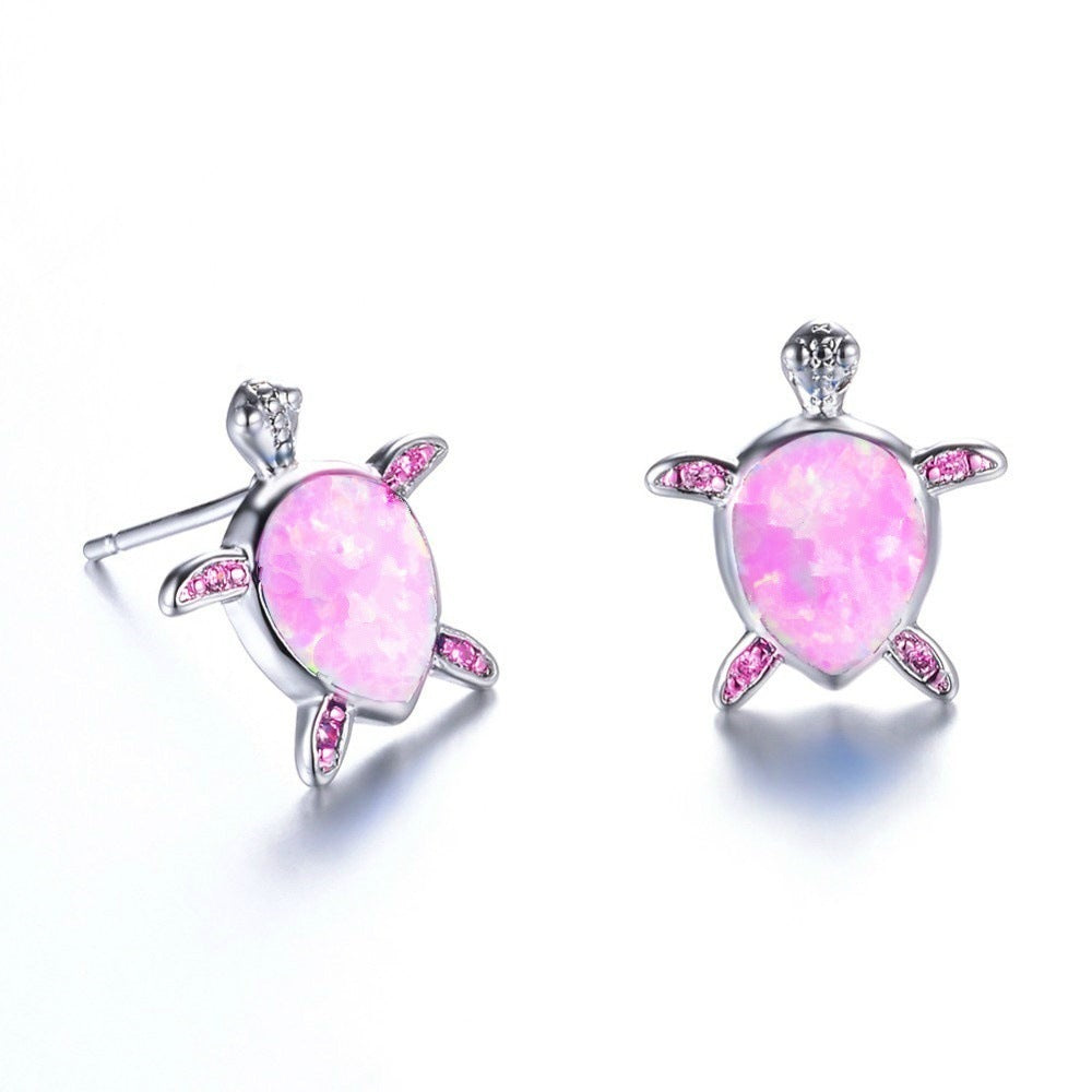 New inlaid aussie earrings love opal woman earrings turtle earrings-Jewearrings