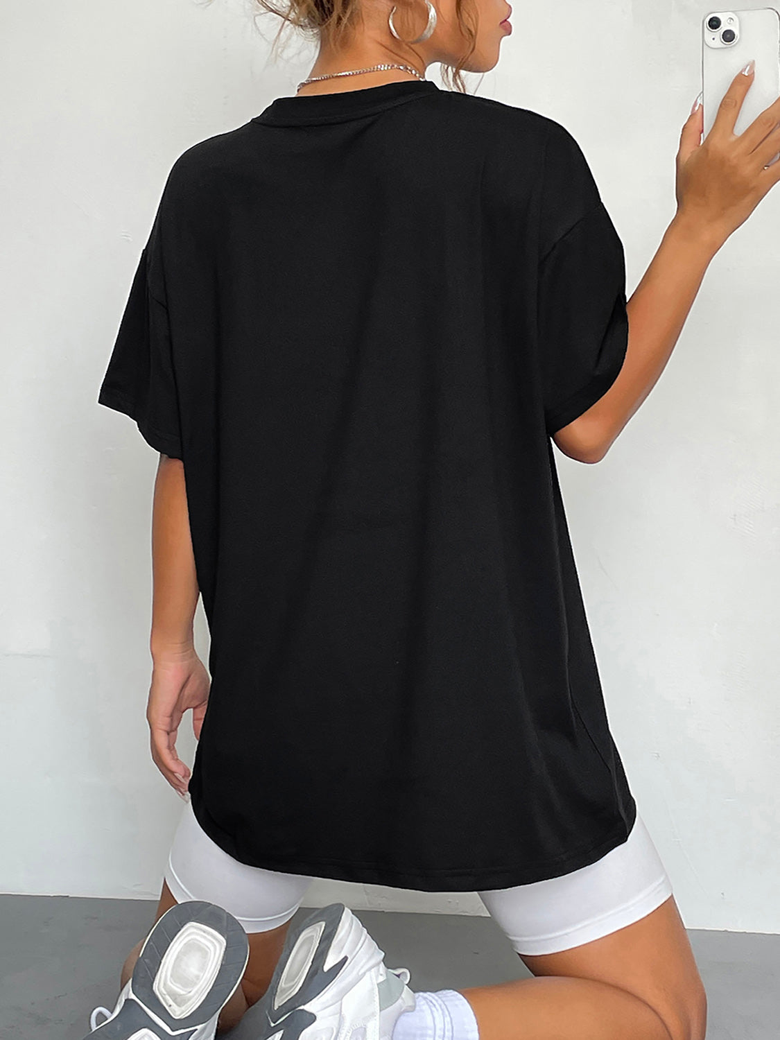 Round Neck Short Sleeve Never Better Graphic T-Shirt-Jewearrings