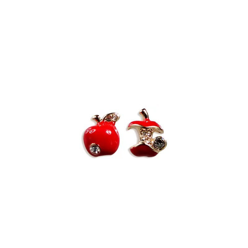 Women's Red Green Drop Glazed Stud Earrings-Jewearrings