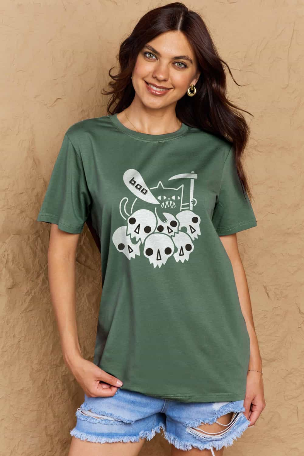 Simply Love Full Size Graphic BOO Cotton T-Shirt-Jewearrings