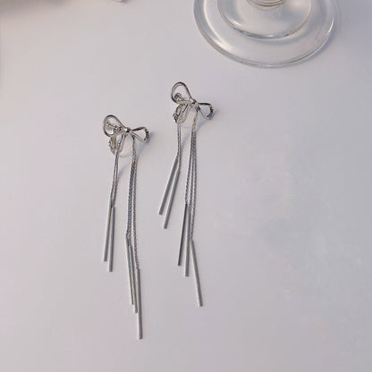 Frosty Wind Bow Earrings-Jewearrings