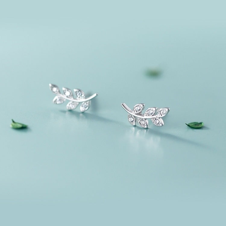 S925 Silver Mori Style Sweet And Simple Branch Bud Earrings-Jewearrings