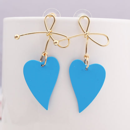 Japanese and Korean fashion temperament simple pearl bow earrings exquisite cute girl heart sweet beauty Super Fairy earrings-Jewearrings