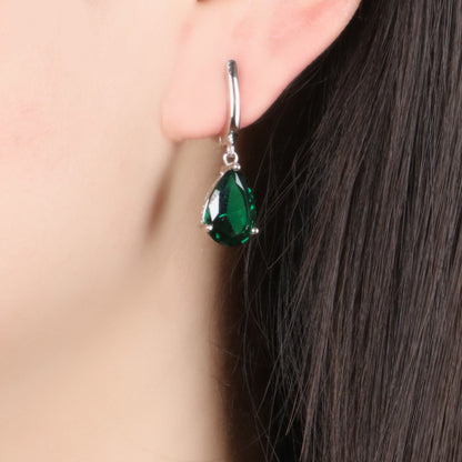 Green Emerald Earrings-Jewearrings