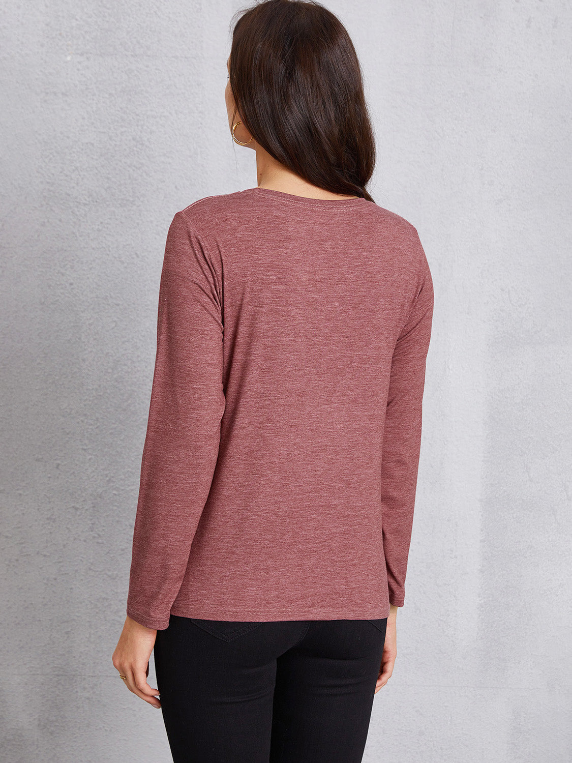 Round Neck Long Sleeve T-shirt-Jewearrings