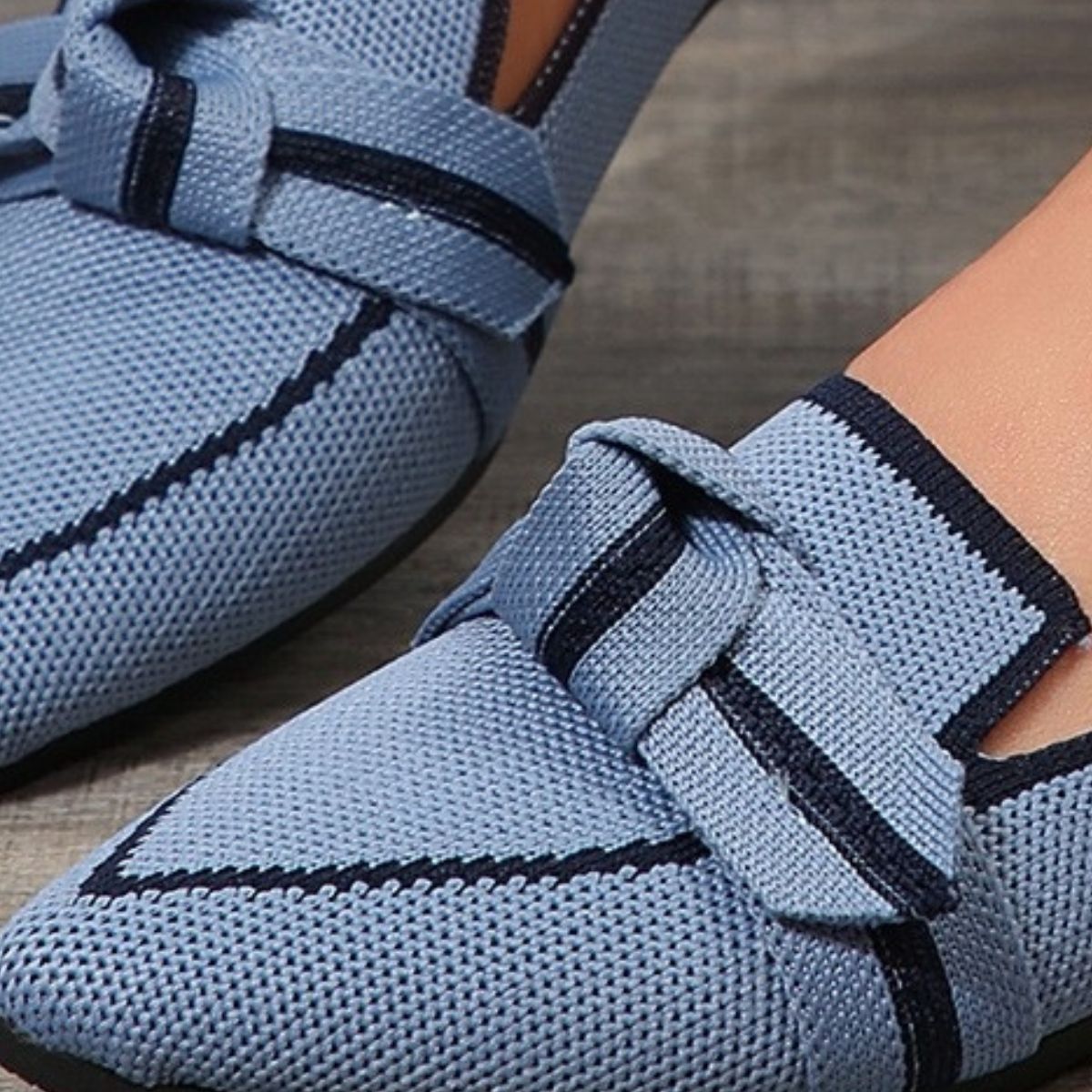 Bow Contrast Trim Point Toe Loafers-Jewearrings