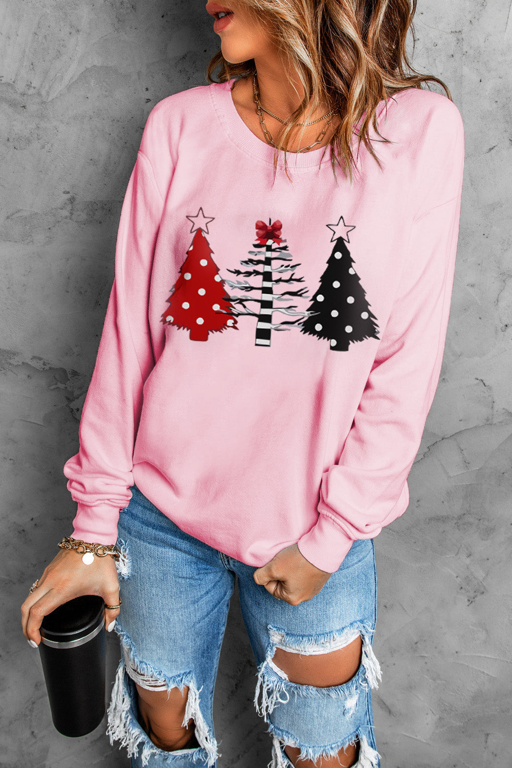 Christmas Tree Graphic Sweatshirt-Jewearrings