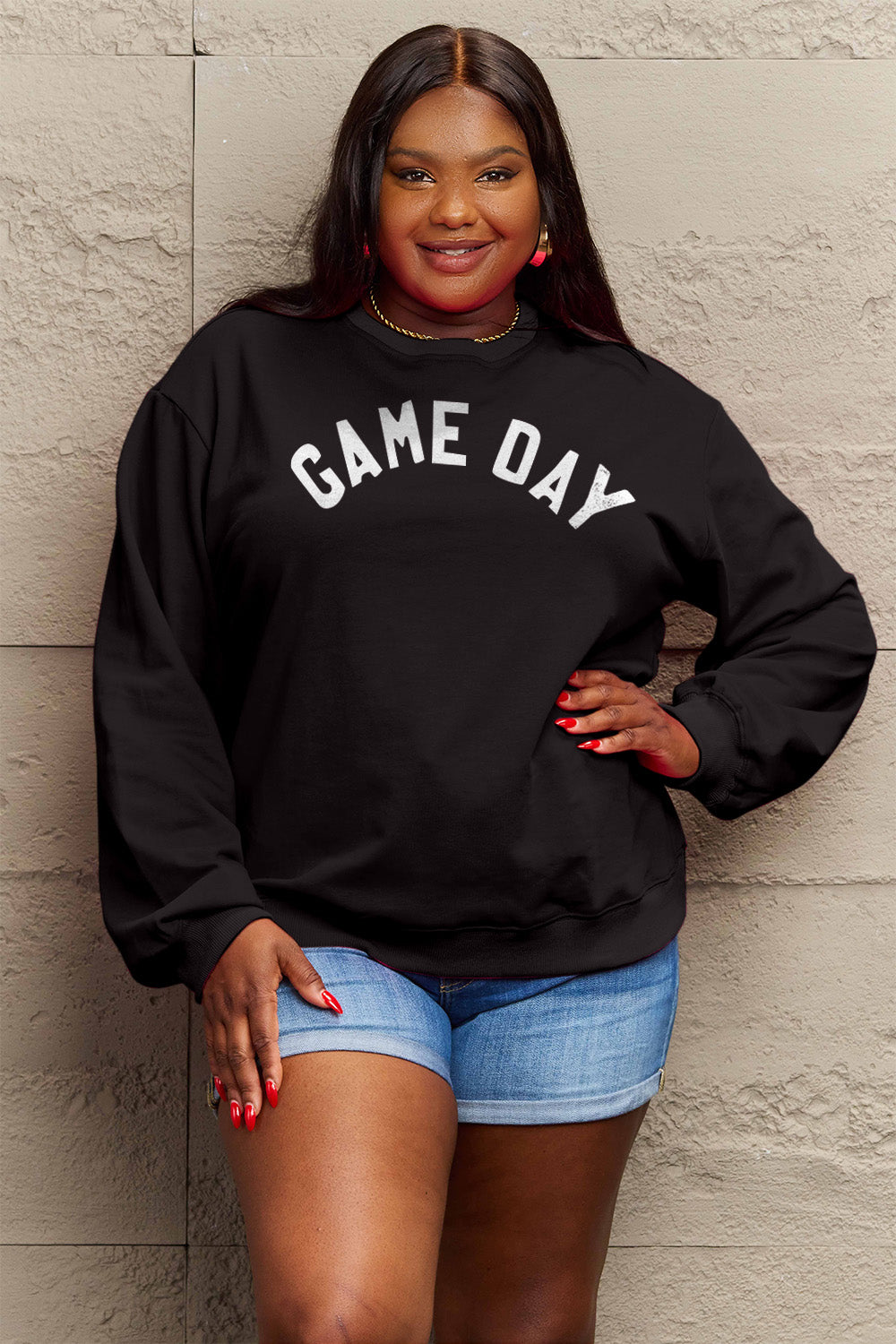 Simply Love Full Size GAME DAY Graphic Sweatshirt-Jewearrings