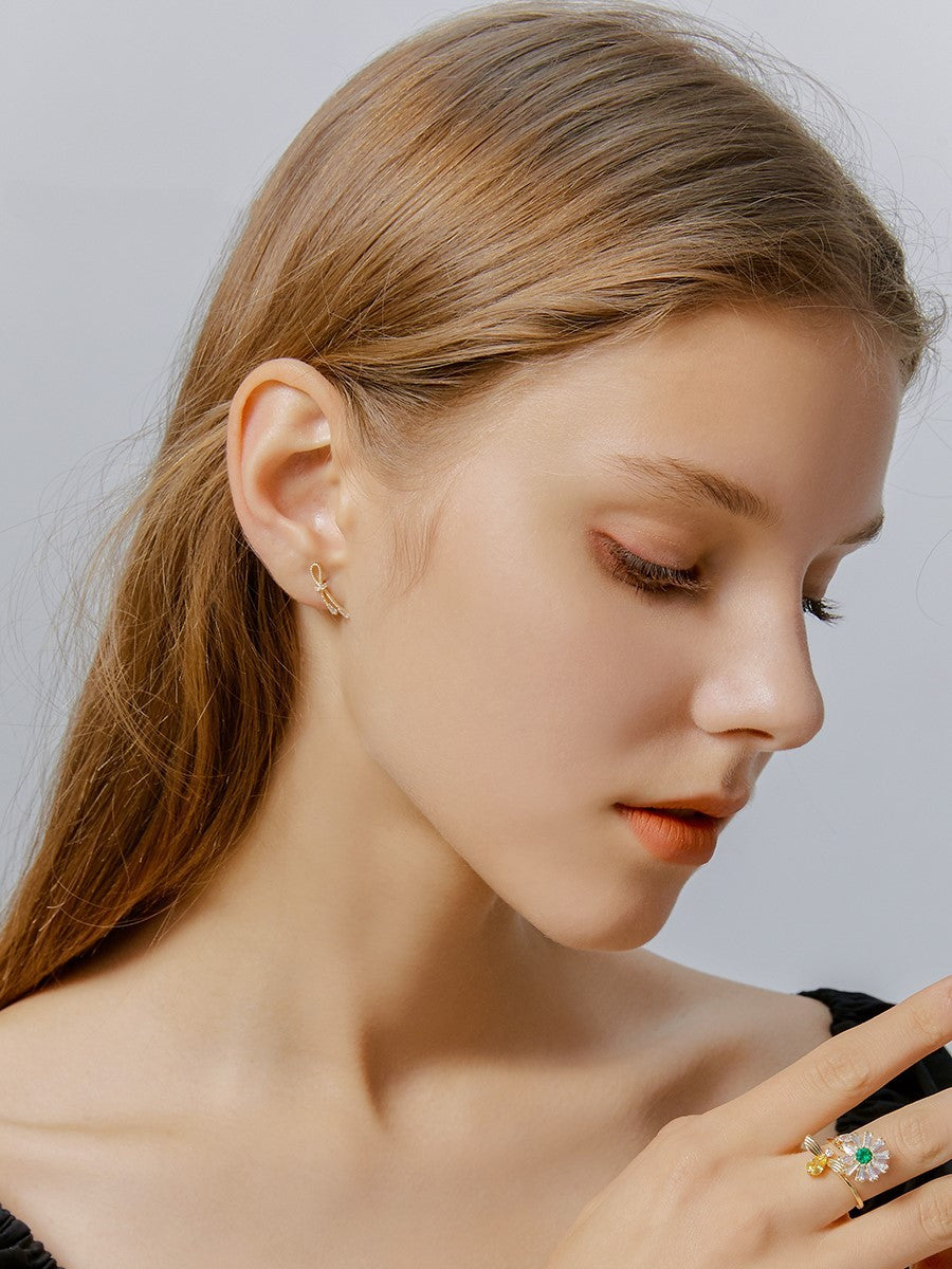 Asymmetric ear bone clip earrings-Jewearrings