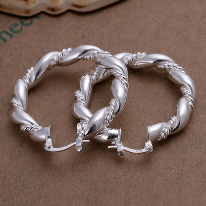 Vintage twisted rope hoop earrings-Jewearrings