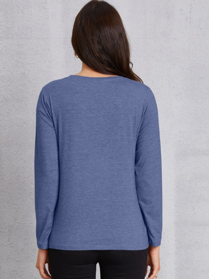 Round Neck Long Sleeve T-shirt-Jewearrings