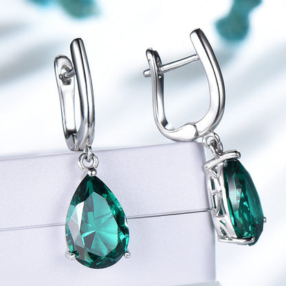 Green Emerald Earrings-Jewearrings