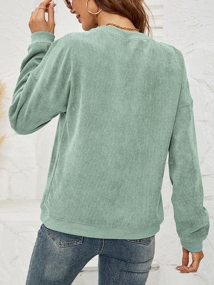 Faceless Gnome Graphic Drop Shoulder Sweatshirt-Jewearrings