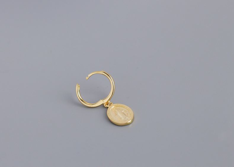 100% 925 Golden earrings sterling silver earrings-Jewearrings