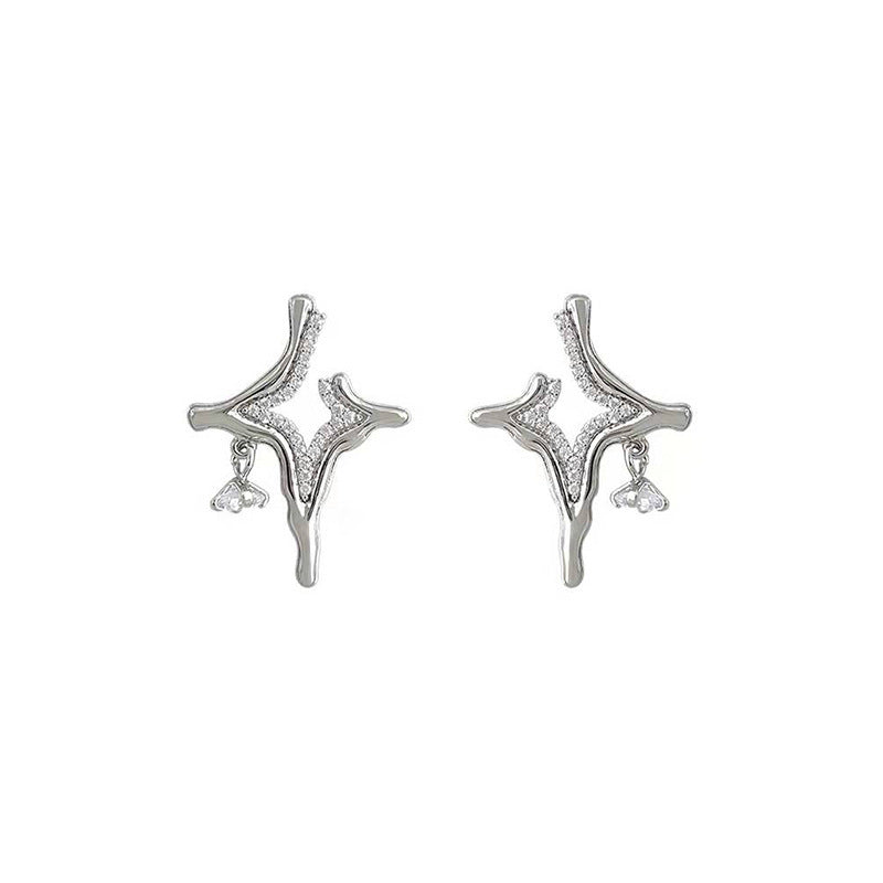 Four Eight-pointed Stars Stud Earrings For Women-Jewearrings