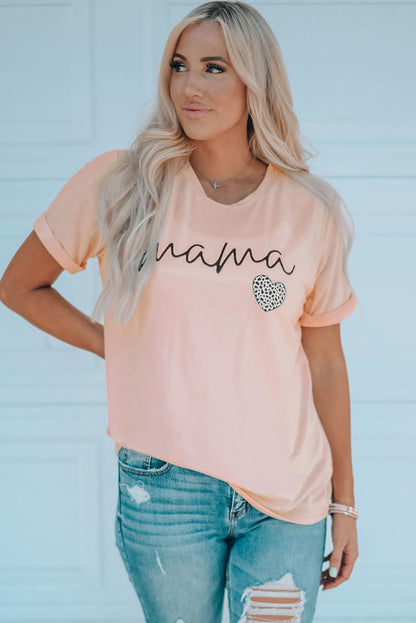 MAMA Heart Graphic Tee Shirt-Jewearrings