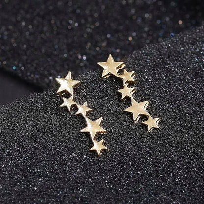 Exquisite creative five-pointed star ear bone clip earrings for girls accessories-Jewearrings