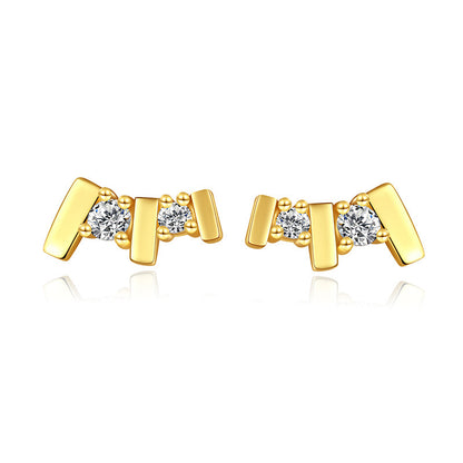 S925 Silver Geometric Square Earrings Women's Zircon Earrings With Diamonds-Jewearrings