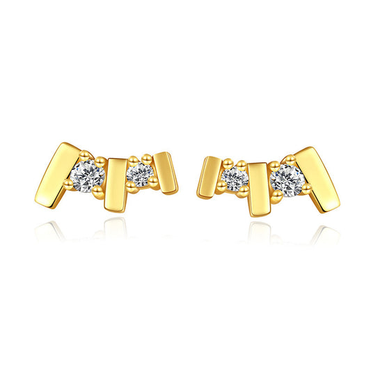 S925 Silver Geometric Square Earrings Women's Zircon Earrings With Diamonds-Jewearrings