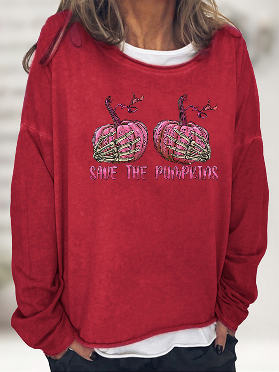 SAVE THE PUMPKIN Graphic Full Size Sweatshirt-Jewearrings