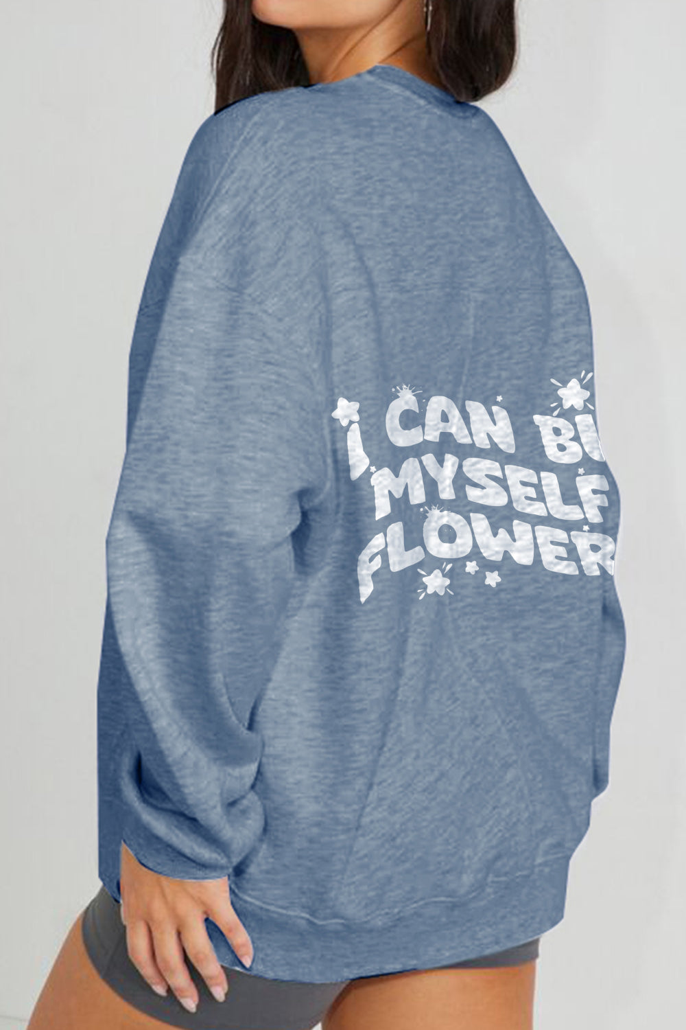 Simply Love Full Size I CAN BUY MYSELF FLOWERS Graphic Sweatshirt-Jewearrings