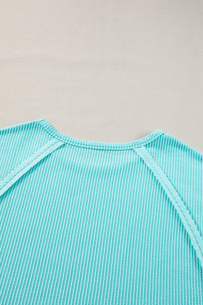 Plus Size Textured Round Neck Short Sleeve Top-Jewearrings