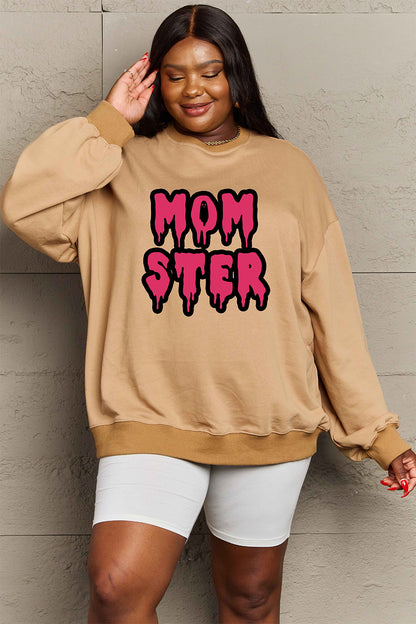 Simply Love Full Size MOM STER Graphic Sweatshirt-Jewearrings