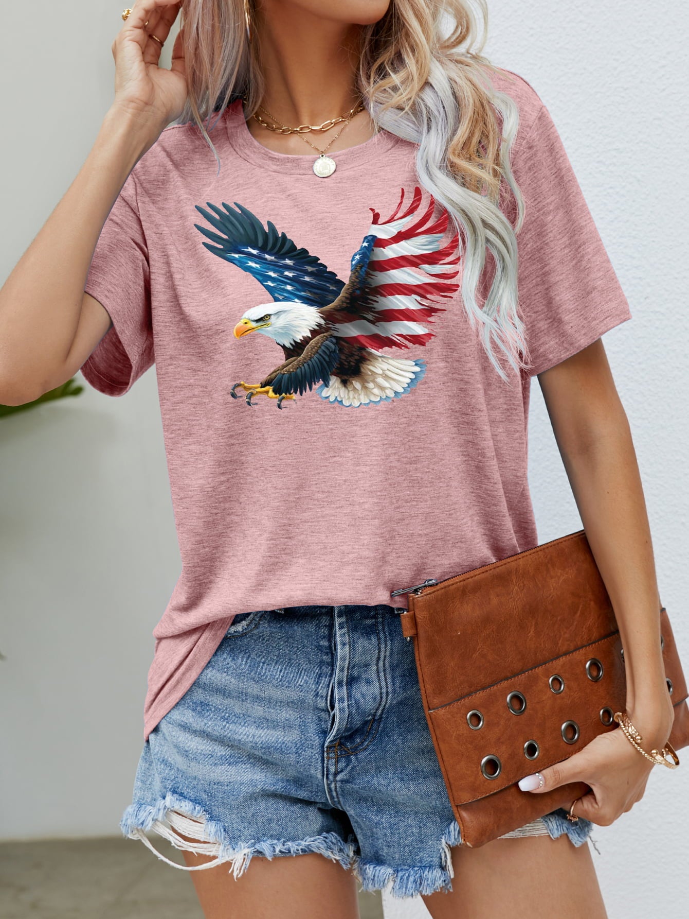 US Flag Eagle Graphic Tee-Jewearrings