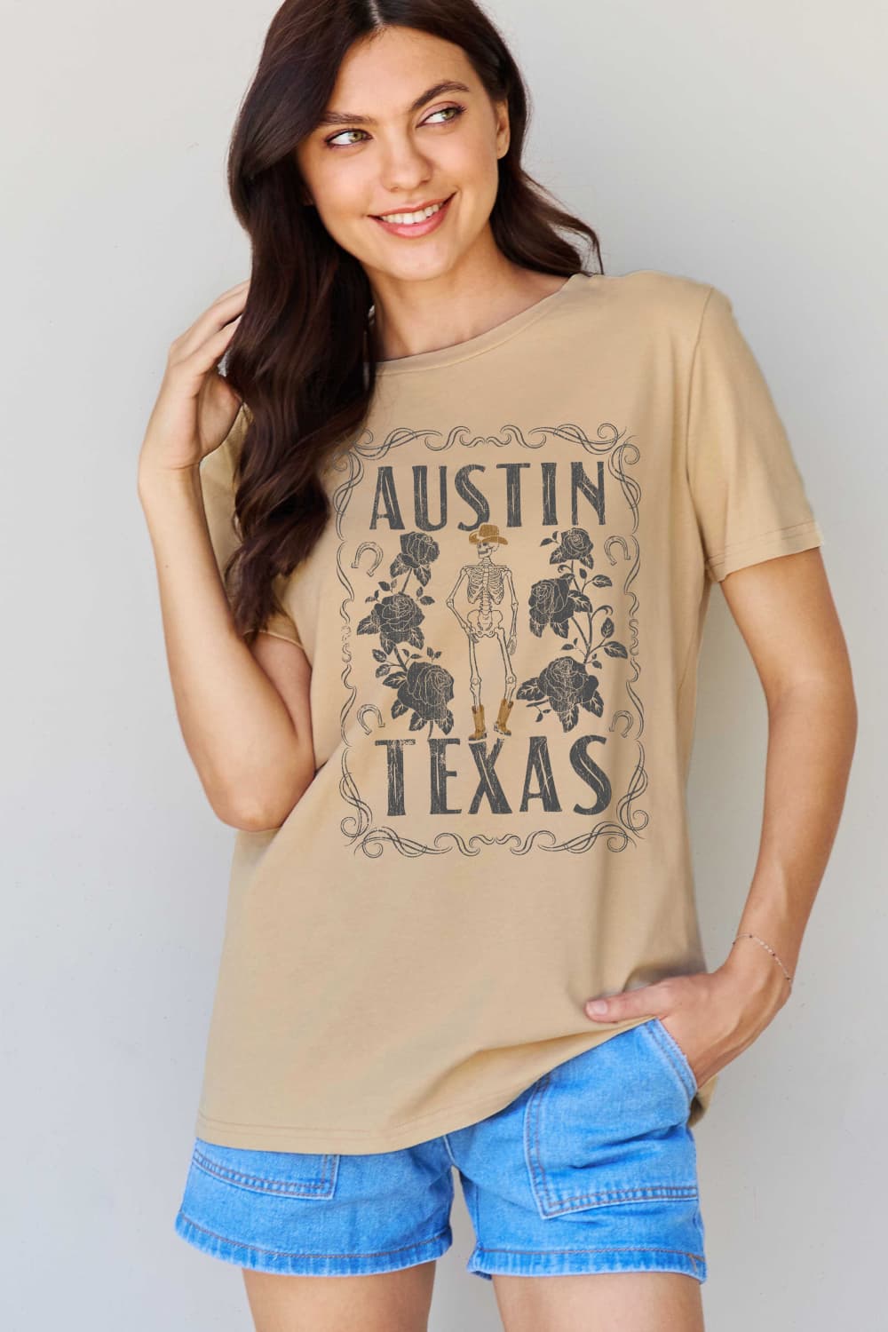 Simply Love Full Size AUSTIN TEXAS Graphic Cotton T-Shirt-Jewearrings