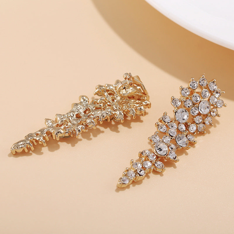 Women's Rhinestone Ear Clip Without Piercing Jewelry Earrings Eardrops-Jewearrings