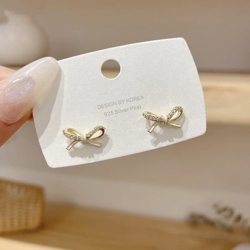 Silver Stud Delicate Petite Butterfly Stud Earrings-Jewearrings