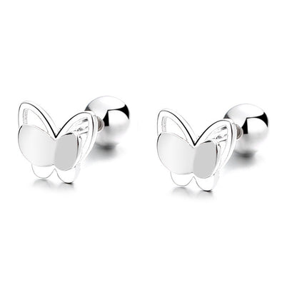 925 Sterling Silver Sweet Double Butterfly Thread Stud Earrings-Jewearrings