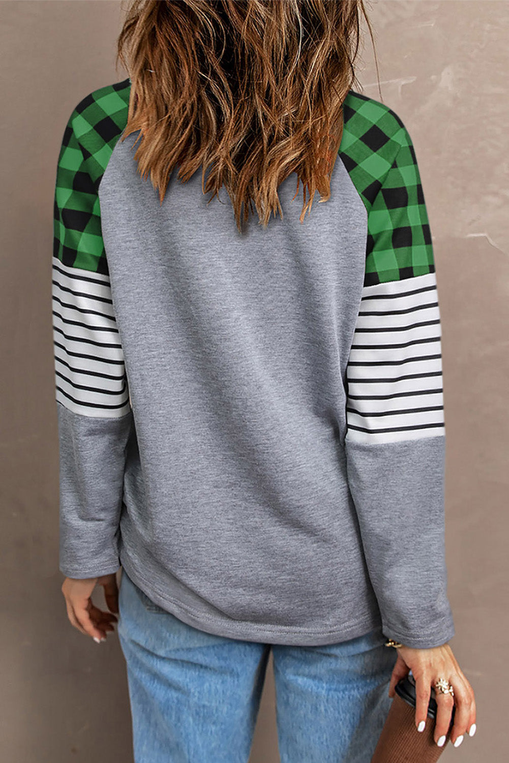 Lucky Clover Raglan Sleeve Sweatshirt-Jewearrings