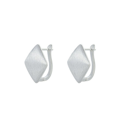 S925 Sterling Silver Brushed Earrings Women's Fashion All-matching Ear Clip-Jewearrings