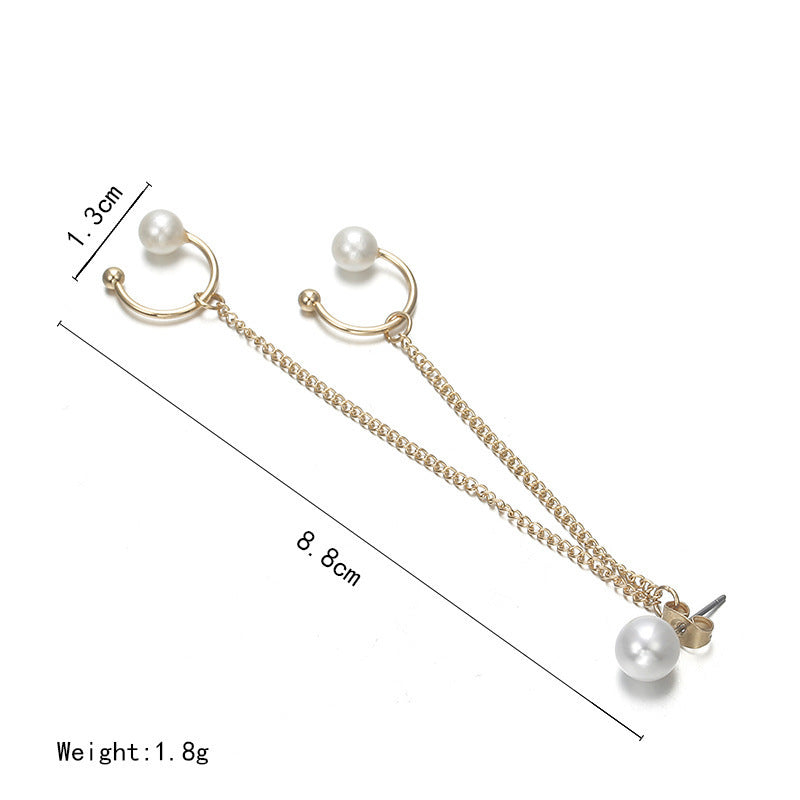 Korean Fashion Street Beauty Pearl Earrings-Jewearrings