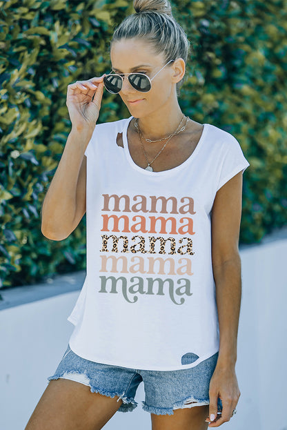 MAMA Graphic Cutout Tee-Jewearrings