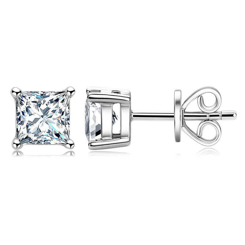 0.5 Carat Moissanite Earrings Simple Sterling Silver-Jewearrings