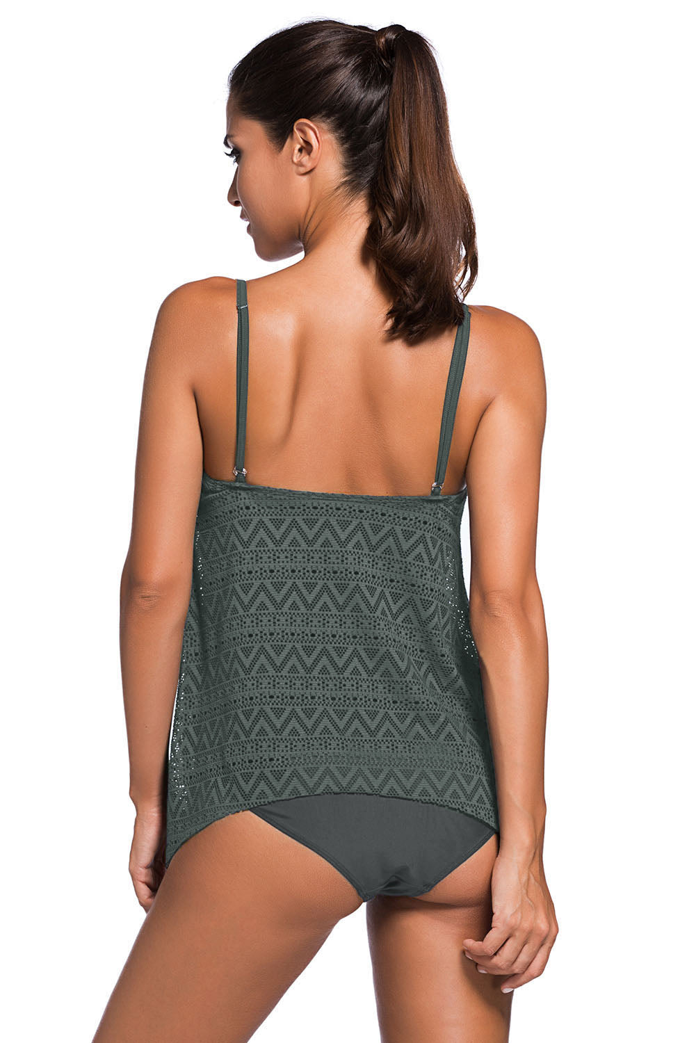 Full Size Spaghetti Strap Scoop Neck Tankini Set-Jewearrings