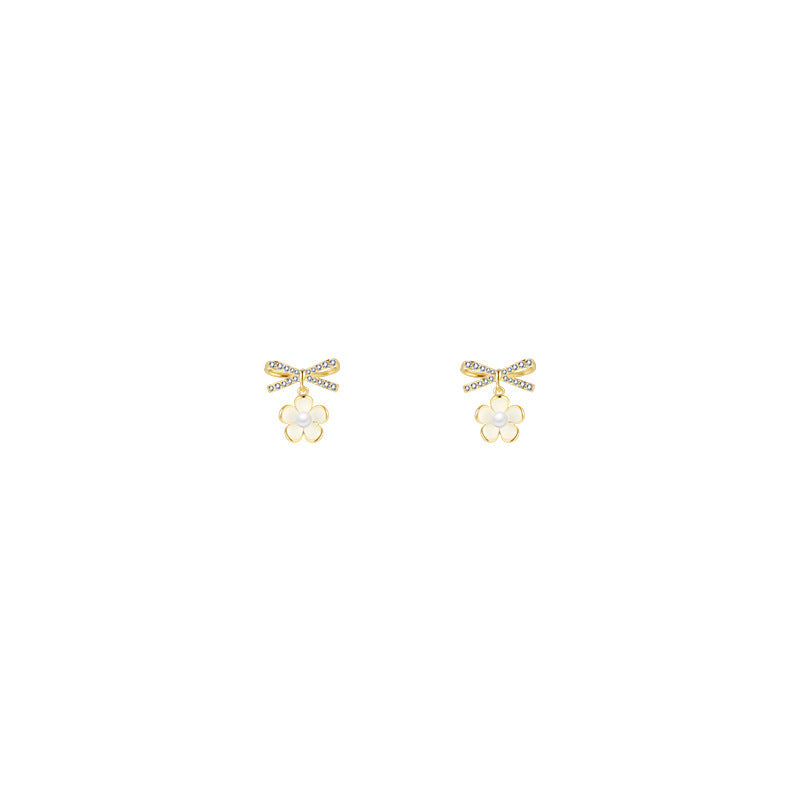 Women's Temperament Fashion Bow Flower Earrings-Jewearrings